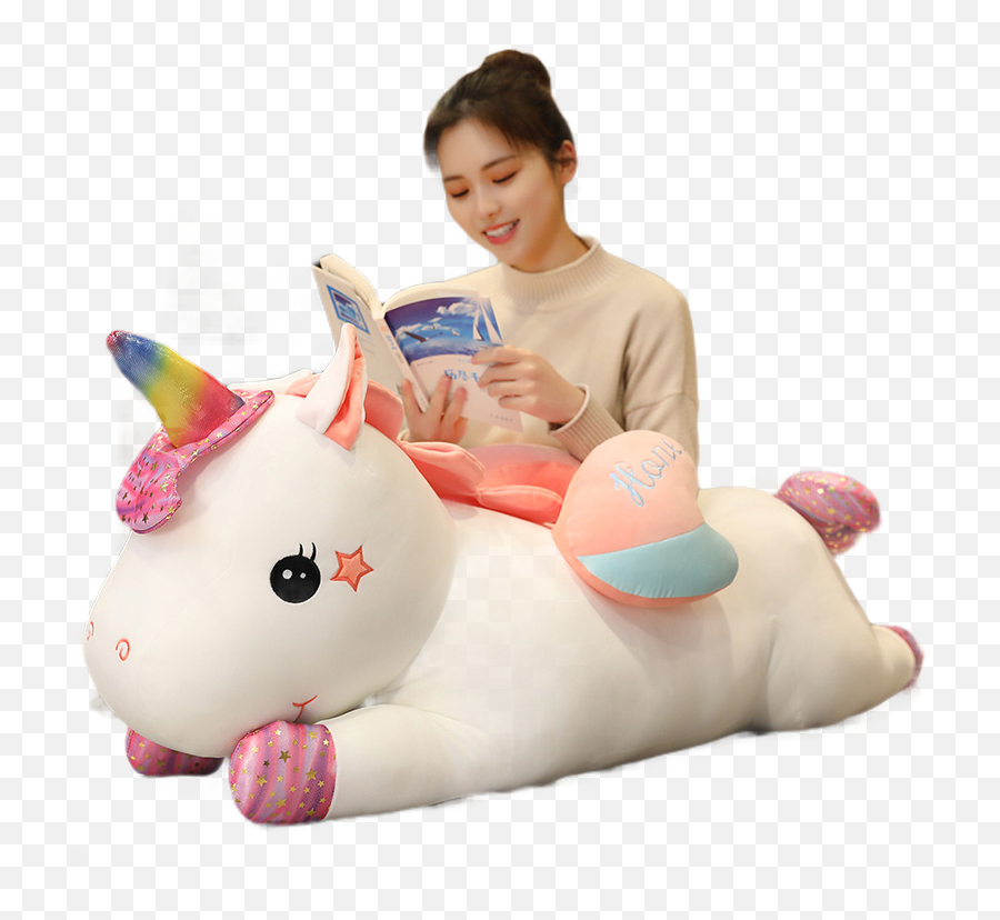 Unicorn Doll Plush Toy Hug Bear Doll Doll Girl Sleeps Long Hugging Pillow Cute Bed Girl Set Big Set Anime Cute Doll Fun Kawaii - Unicorn Emoji,Emoji Stuff Toys