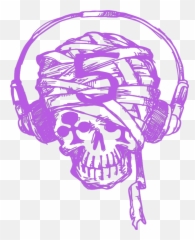 Mq Pink Skull Skulls Music Notes Sticker By Marras - Clip Art Emoji,Purple Music Note Emoji Gone