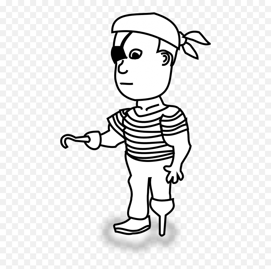 Pirate Man Peg Leg Hook Hand Eye Patch - Clip Art Characters Emoji,Pirate Hook Emoji