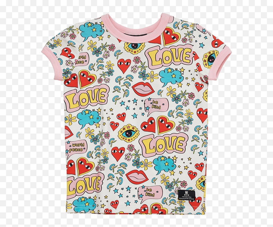 Rock Your Baby World Peace Ss Ringer T Shirt - Short Sleeve Emoji,Emoji Birthday Girl Shirt