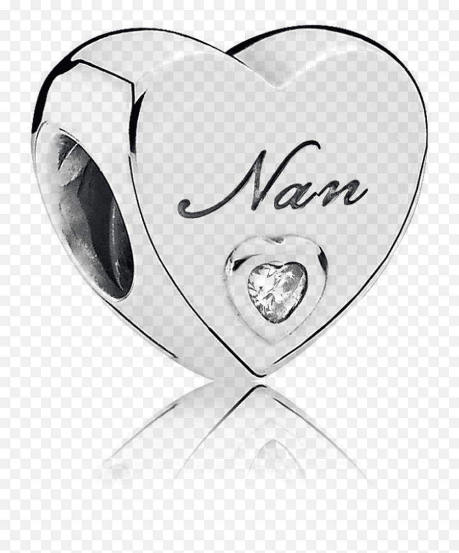 Pandora 797031cz Polished Nan Heart Charm - Silver Nan Charm Pandora Emoji,Emoji Charms