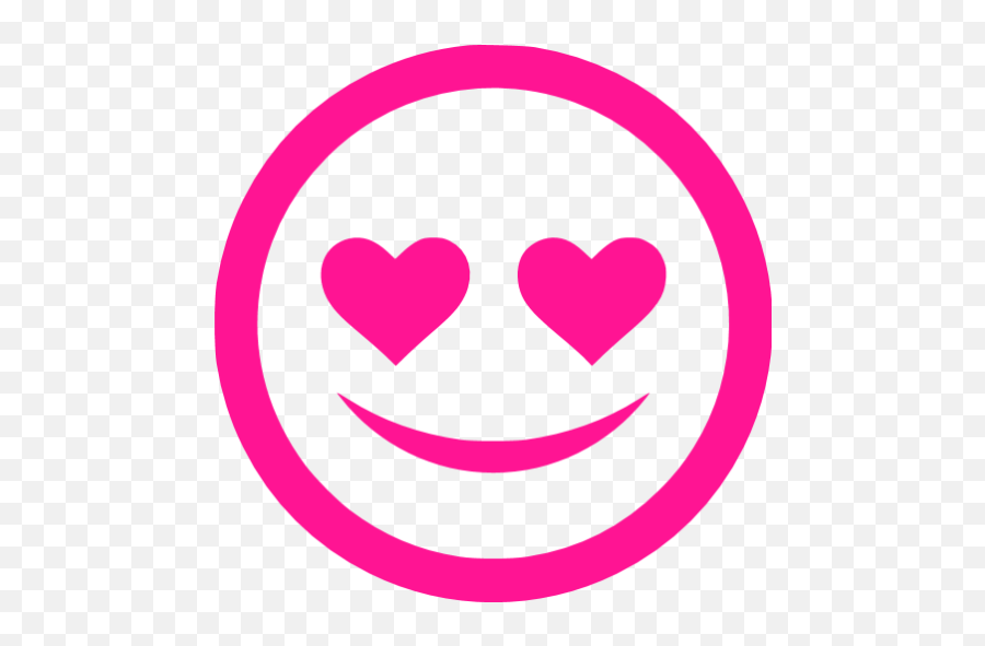 Deep Pink In Love Icon - Free Deep Pink Emoticon Icons Pink Love Icon Png Emoji,Transparent Pink Emoticon Gif