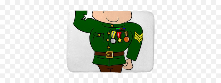 A Saluting Cartoon Soldier In Army - Dibujos De La Fuerza Armada Nacional Emoji,Emoticons Saluting Soldiers