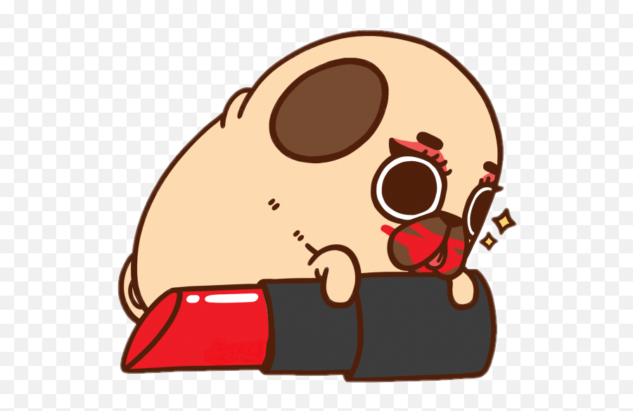 Pugliepug Sticker By Crystall - Puglie Make Up Emoji,Puglie Pug Emojis