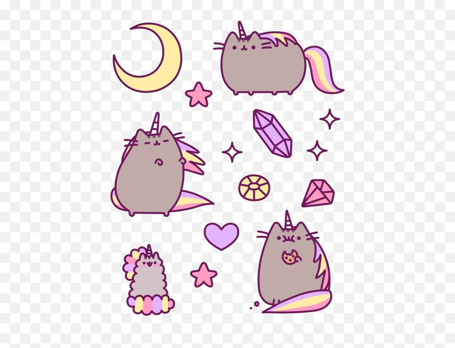 Download Free Png Pink Area Pusheen Cat Amazing Cats - Dlpngcom Mermaid Unicorn Pusheen Emoji,Pusheen Emoji