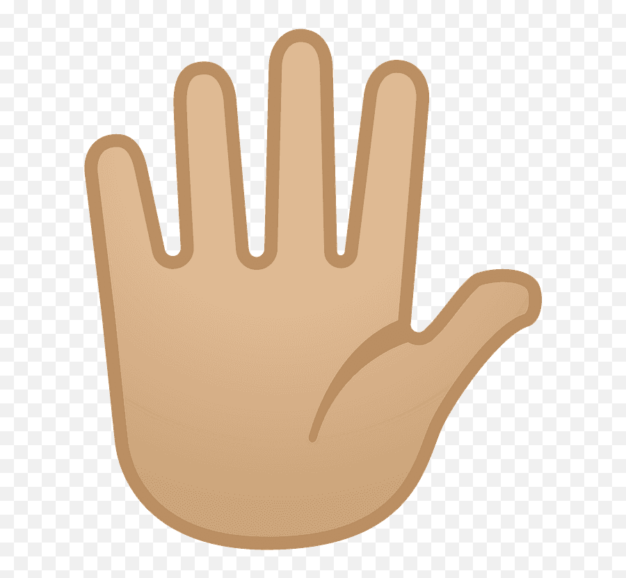 Hand With Fingers Splayed Emoji With Medium - Light Skin Tone Mano Aperta Png,Raised Arms Emoji