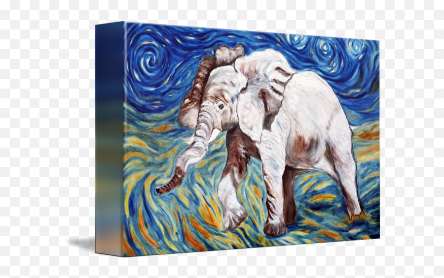 Elephant Under Starry Night - Picture Frame Emoji,Van Gogh Art Emotion Express
