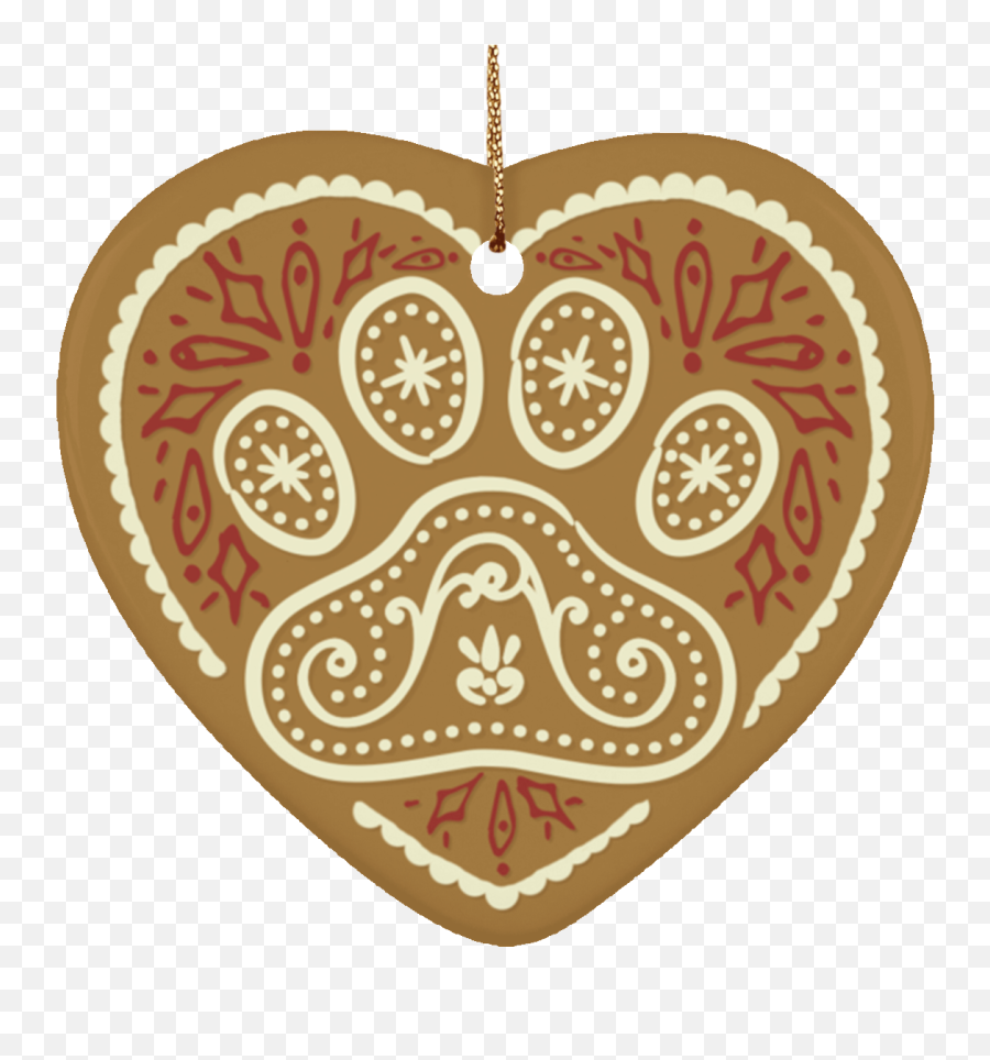 Ceramic Gingerbread Paw Print Ornament - Vw Fox Al Piso Emoji,Brown Pawprints Emoticon