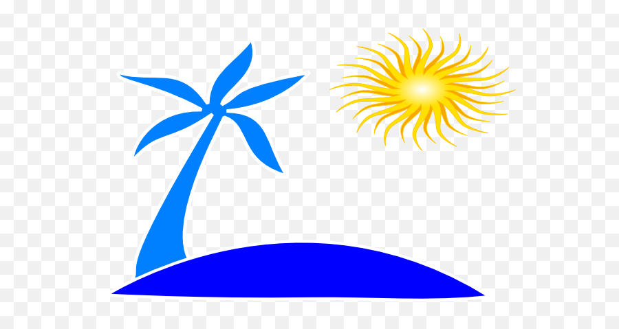 Download Hd Beach Palm Tree Clip Art - Sun And Beach Hd Clip Emoji,Beach Emoji Art