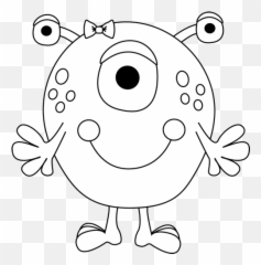 Library Of Monster Black And White Clip Art Black And White - Printable Monster Clipart Black And White Emoji,Black And White Alien Emoji