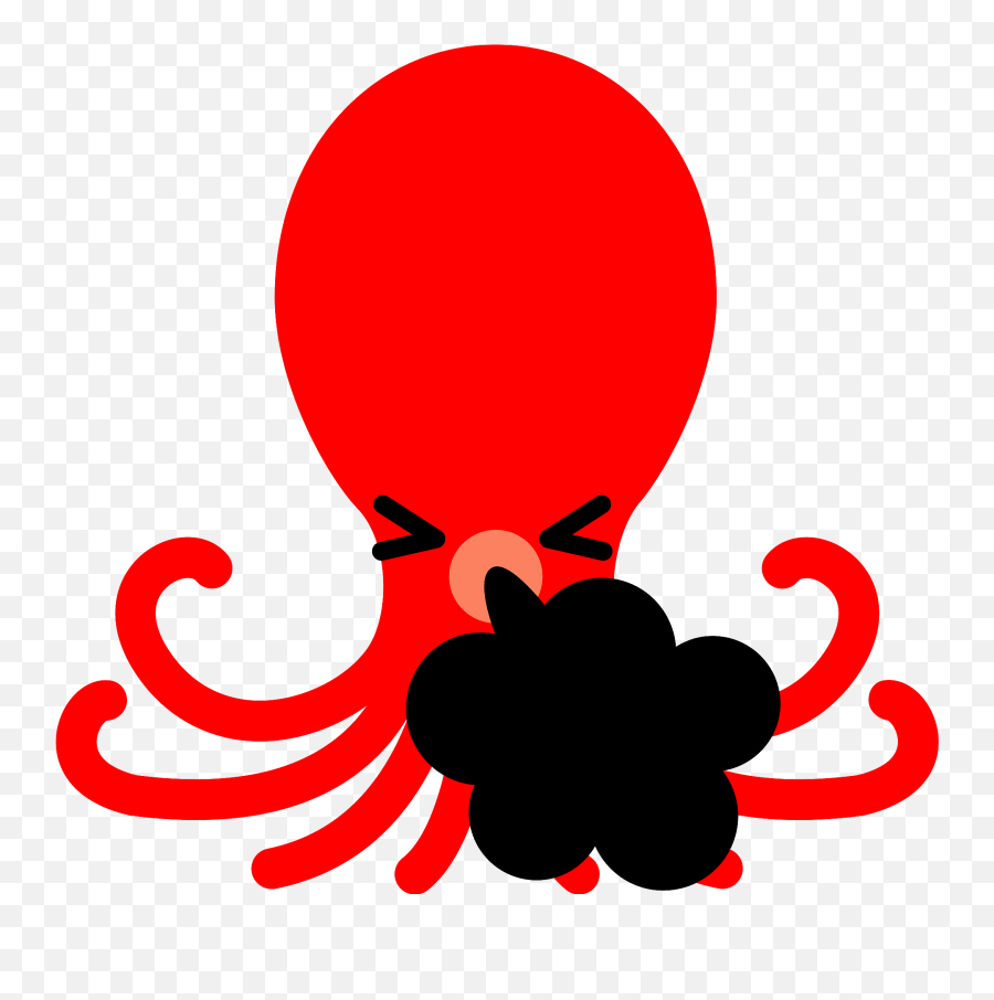 Red Octopus Squirting Ink Clipart Free Download Transparent Emoji,Squirt Emoji