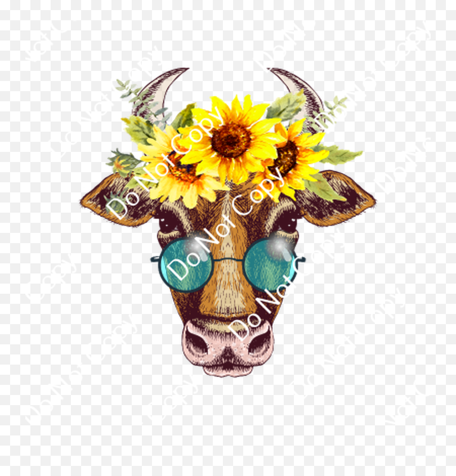Transfers - Cow Sublimation Emoji,Sunflowers Emotion