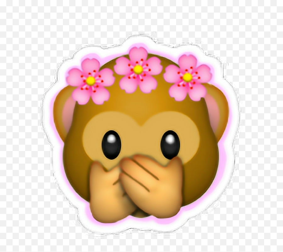 Emojis De Monitos Con Flores Png Image - Transparent Flower Emoji Iphone,Emoji Con