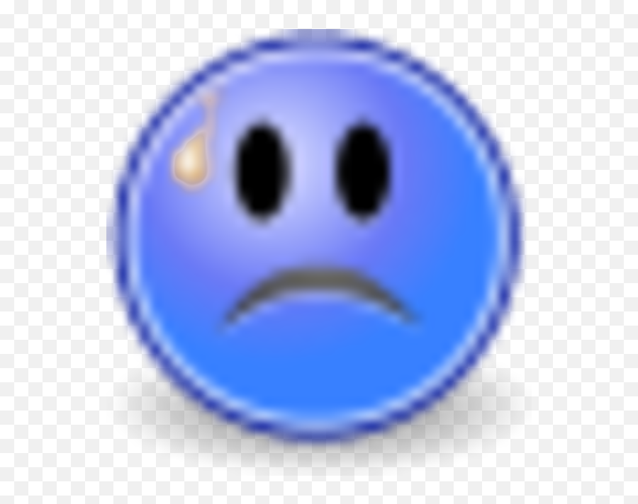 Unhappy Face Blue - Happy Emoji,Sweatdrop Emoji