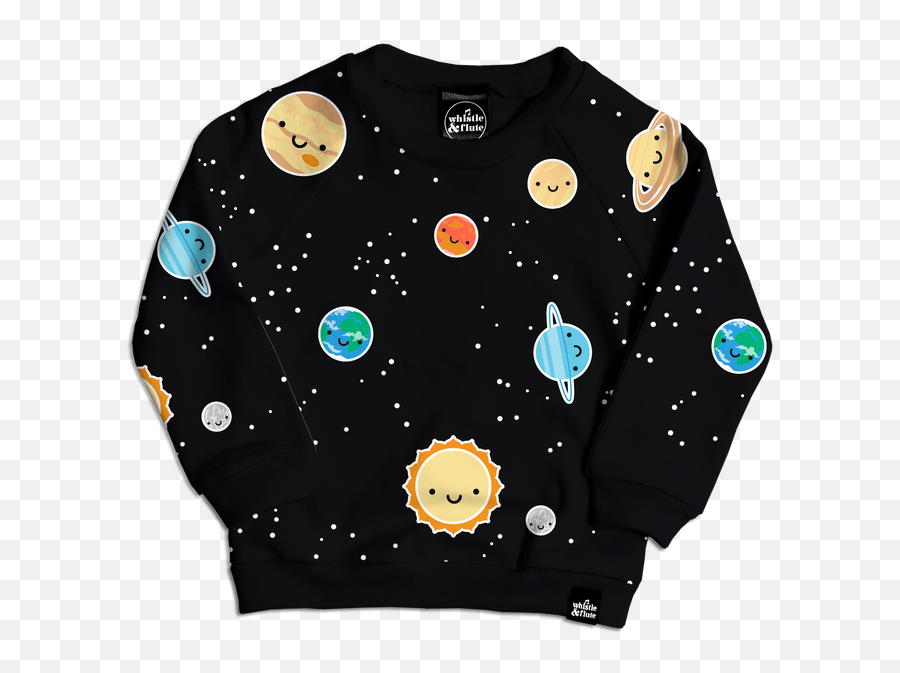 Kawaii Space Allover Print Sweatshirt U2013 Whistle U0026 Flute Clothing - Sweatshirt Whistle Flute Sushi Emoji,Gudetama Emojis