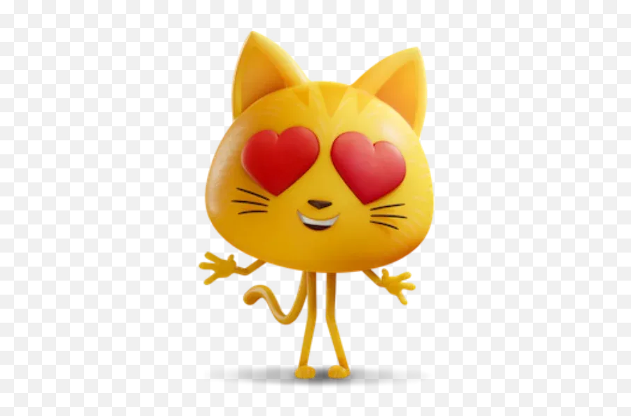 Whatsapp Stickers - Emoji Movie Cat Heart,Emoji Movie
