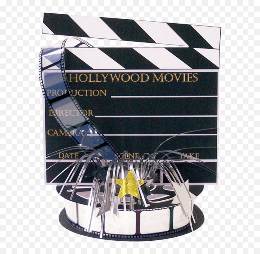 Amscan - Hollywood Clapboard Centerpiece Decoration Oscars Movie Party Black And White Party Ideas Emoji,Emoji Party Favor