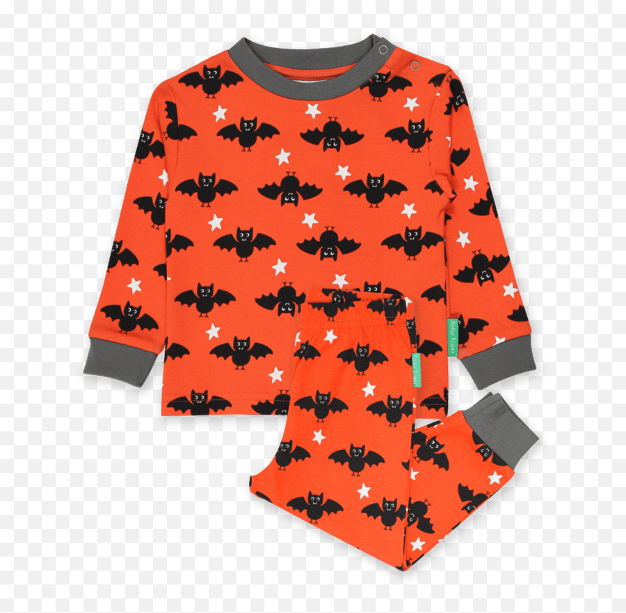 Toby Tiger Organic Bat Print Pyjamas - Long Sleeve Emoji,Boys Emoji Pyjamas