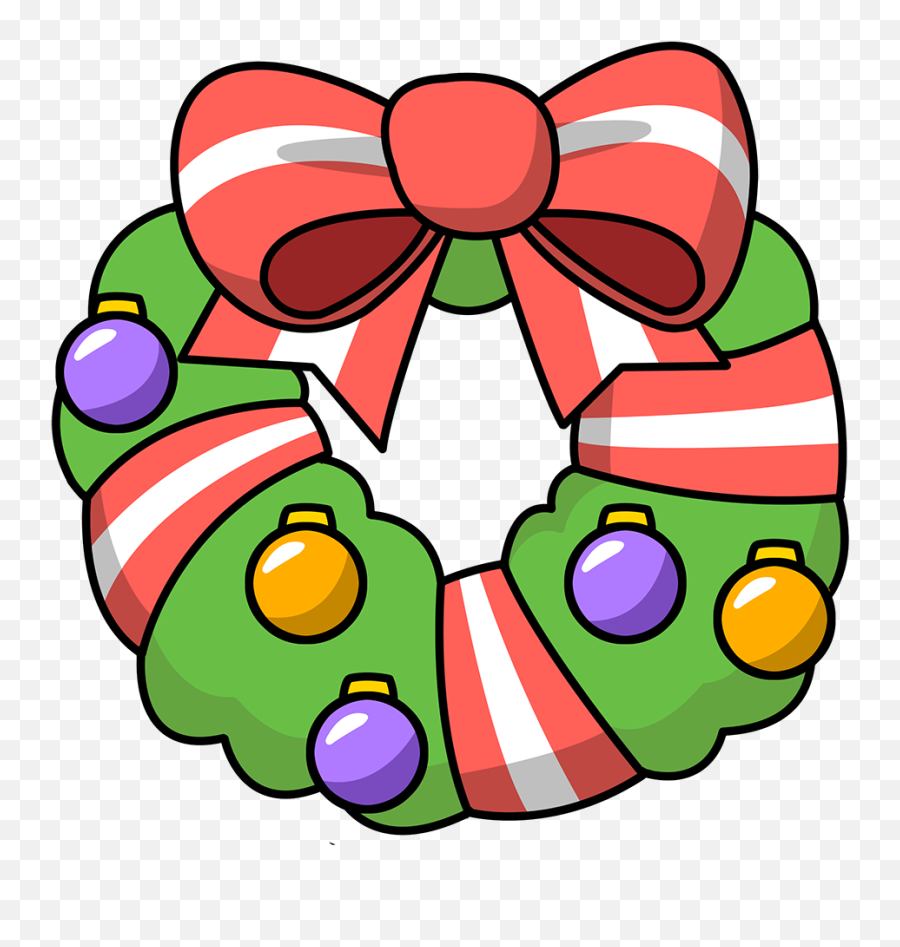 Wreath Clipart Christmas Garland Free - Christmas Cartoon Png Emoji,Christmas Reef Emoji