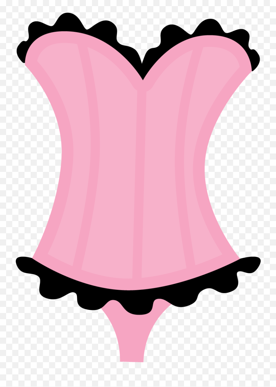 Pink Black Corset Sexy Sticker - Clipart Lingerie Silhouette Emoji,Corset Emoji