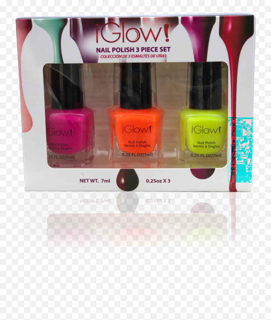 Iglow Nail Polish 3pk Shades - Hot Pink Bright Orange Charstreuse Nail Polish Emoji,X3 Emoji Meaning