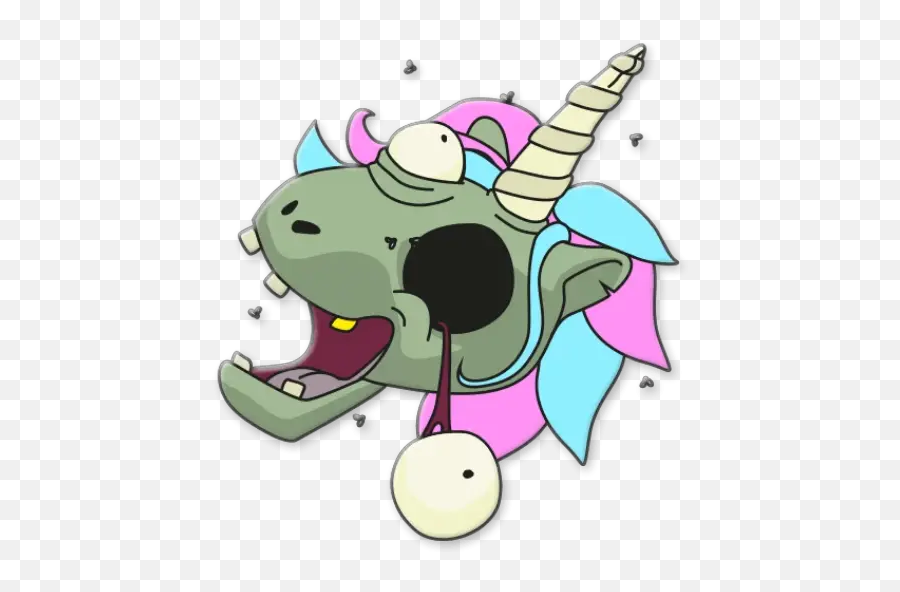 Zombie Unicorn Stickers For Whatsapp - Unicornios Zombies Stickers Emoji,Zombie Emoji