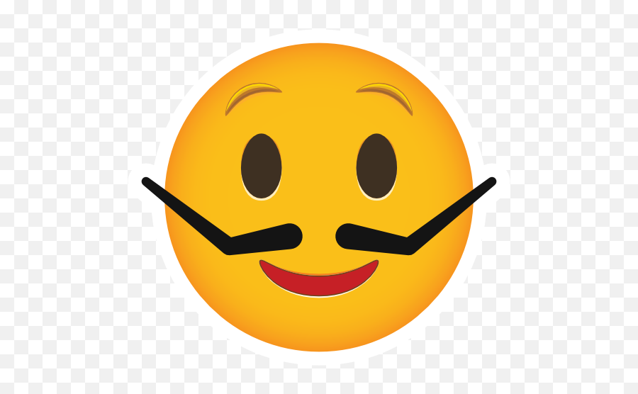 Phone Emoji Sticker Silly Mustache - Ozone Layer Hole,Mustache Emoji