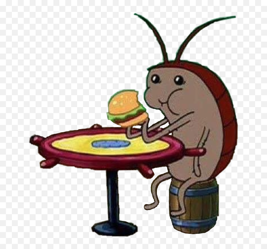 Spongebob Roach Clipart - Roach Eating A Krabby Patty Png Emoji,Crabby Patty Emoticon Facebook