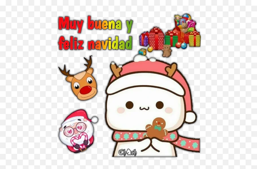 Mochitos Navideños - Whatsapp Peach Goma Xmas Emoji,Emojis Navidenos