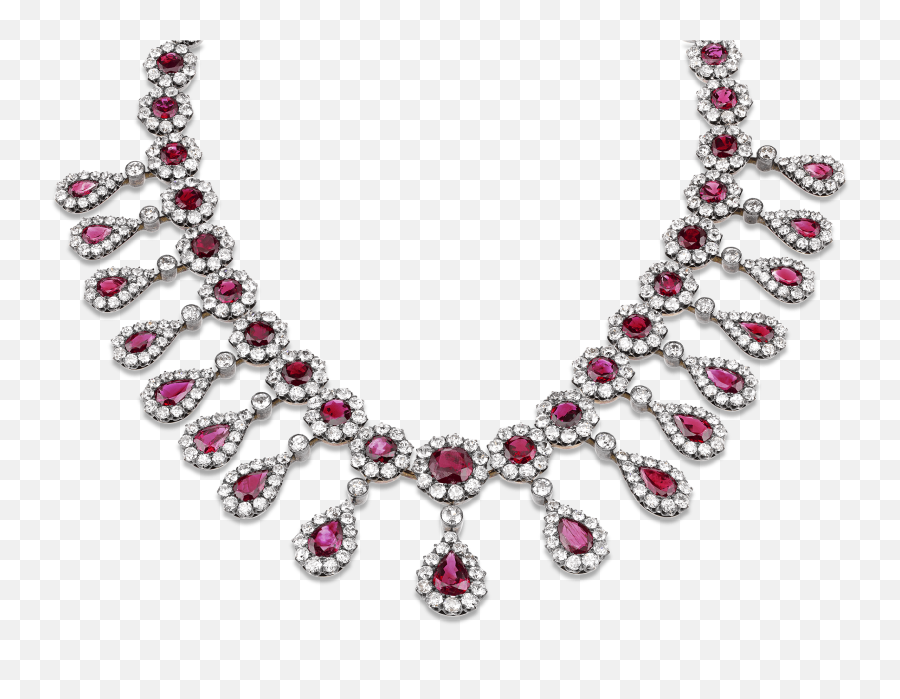 Antique Burma Ruby And Diamond Necklace Emoji,Necklace For Emotions