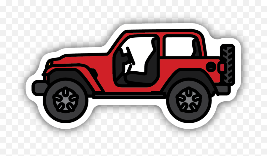 Red Jeep Sticker Transparent Clipart - Jeep Clipart Transparent Emoji,Jeep Wrangler Emojis