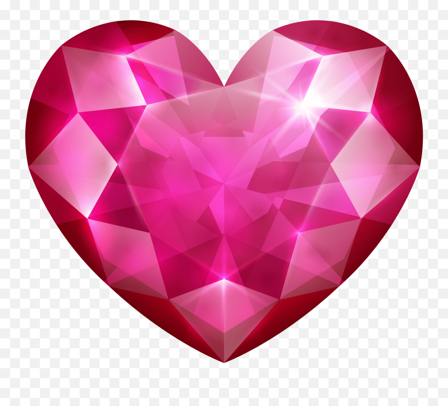 Pink Crystal Heart Png Clip Art Image - Transparent Crystal Heart Png Emoji,Snapchat Emojis Pink Hearts