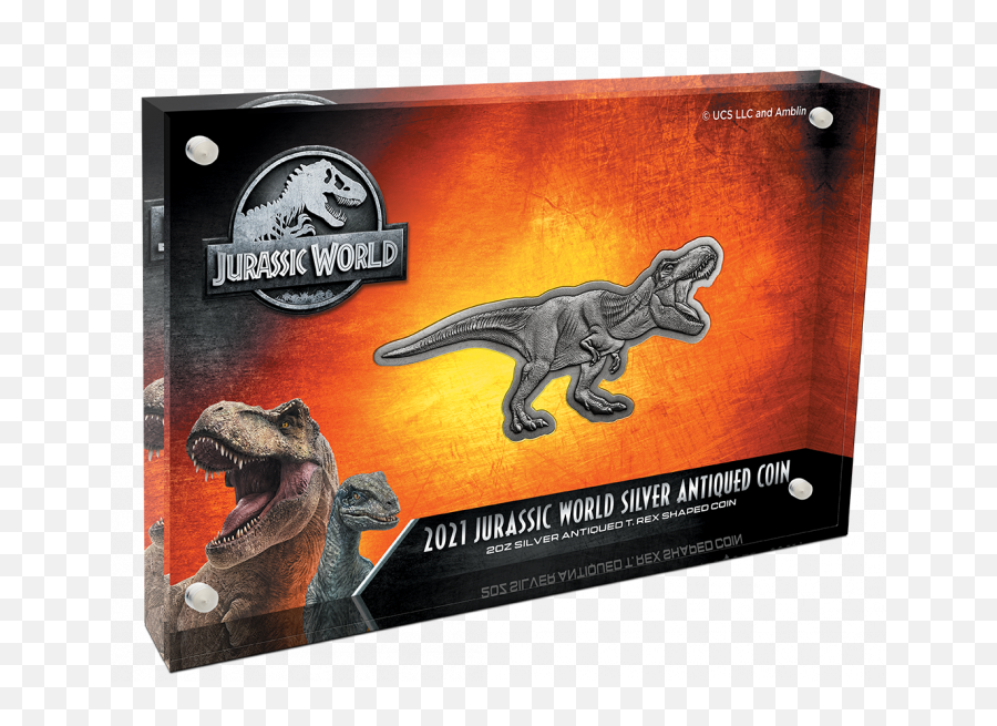 2021 2 Oz Niue Jurassic World - Trex Shaped 999 Silver Antiqued Coin T Rex 2 Oz Jurassic World Emoji,Wechat Dinosaur Emoticon