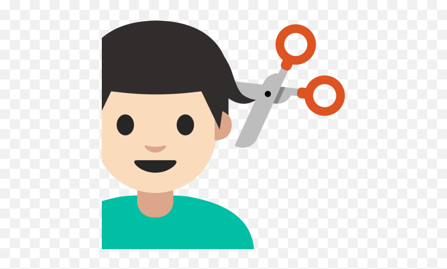 Man Cutting His Hair With Light Skin - Cortandose El Cabello Dibujos Emoji,Manholding Drink Emoticon