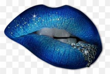 Sexy Blue Lip With Crystal Digital Printed Pattern Heat Transfer Vinyl Emoji,Emotion Eager