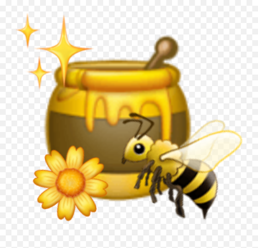 Honey Flower Bee Sticker - Happy Emoji,Bee Emojis