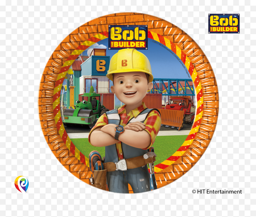 Paper Party Plates - Microwave Bob The Builder Emoji,Paper Plate Emoji