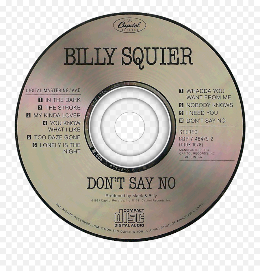 Billy Squier Music Fanart Fanarttv - Billy Squire Don T Say No Cd Cover Emoji,The Emotions Cd