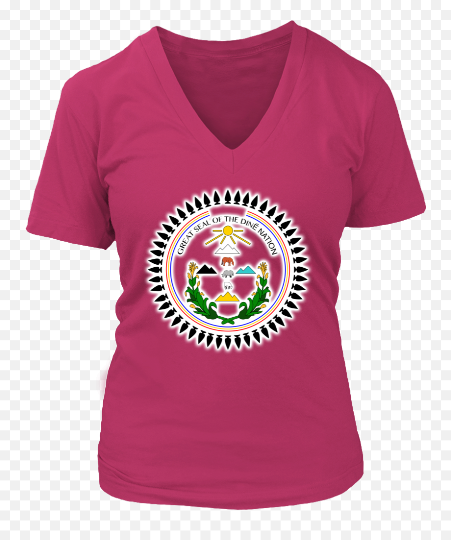 Womens Diné Nation Seal V - Neck Shirt Vintage 1978 Shirt Women Emoji,Nation Red Emoticon Rred