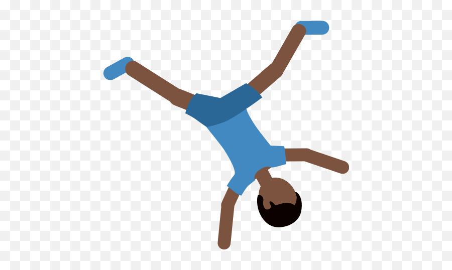 U200d Man Cartwheeling Emoji With Dark Skin Tone Meaning - Emoji Turnen,Breakdance Emoticon