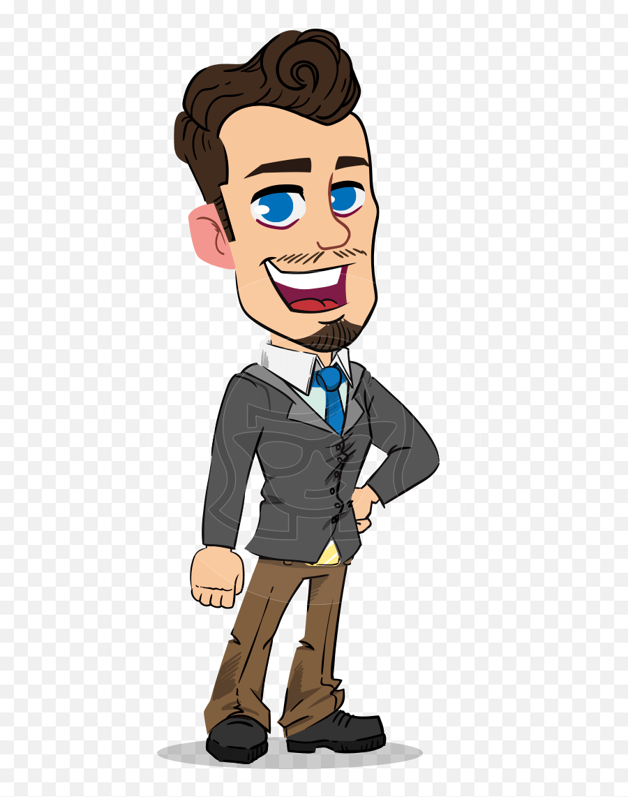 Simple Style Cartoon Of A Businessman - Businessman Cartoon Transparent Background Png Emoji,Emotion Image Waving Goodbye
