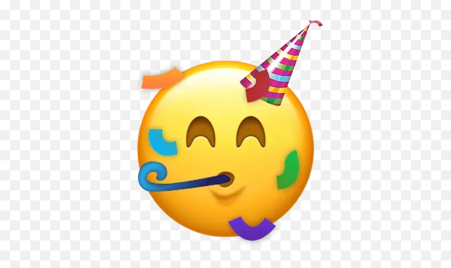 Emojis Ios Style Stickers For Whatsapp And Signal - Party Hat Emoji,Different Style Emojis