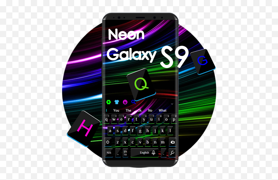Black Neon Keyboard For Galaxy S9 - Office Equipment Emoji,Emoji Smart Neon Keyboard