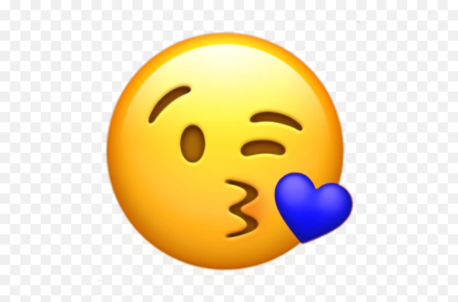 Blue Blue Blue Stickers For Whatsapp - Blue Heart Kiss Emoji,Emoticon De Los Lentes