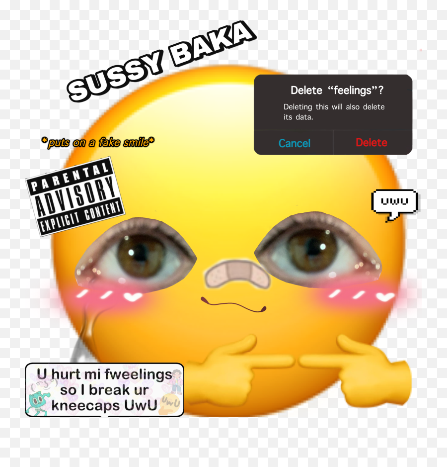 Discover Trending Depressed Stickers Picsart - Parental Advisory Small Emoji,Crying/ Hurt Emoji Background