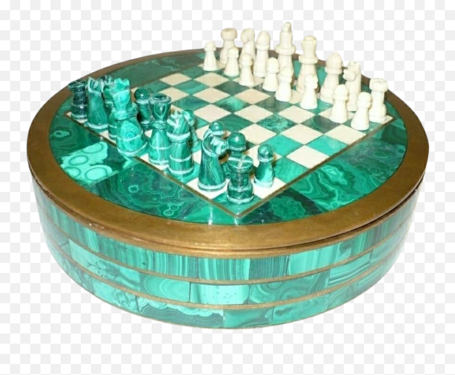 Vintage Mid - Century Modern Malachite And Italian Marble Solid Emoji,Chess Is Easy Its Emotions