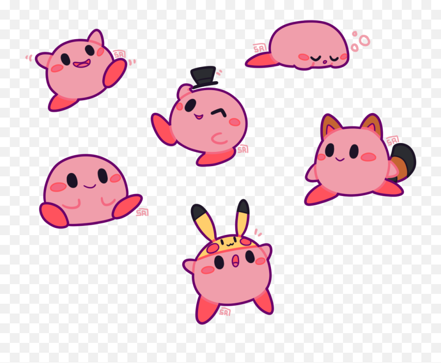 When In Doubt Doodle Kirby - Smile Clipart Full Size Dot Emoji,Smiling Kirby Emoticon