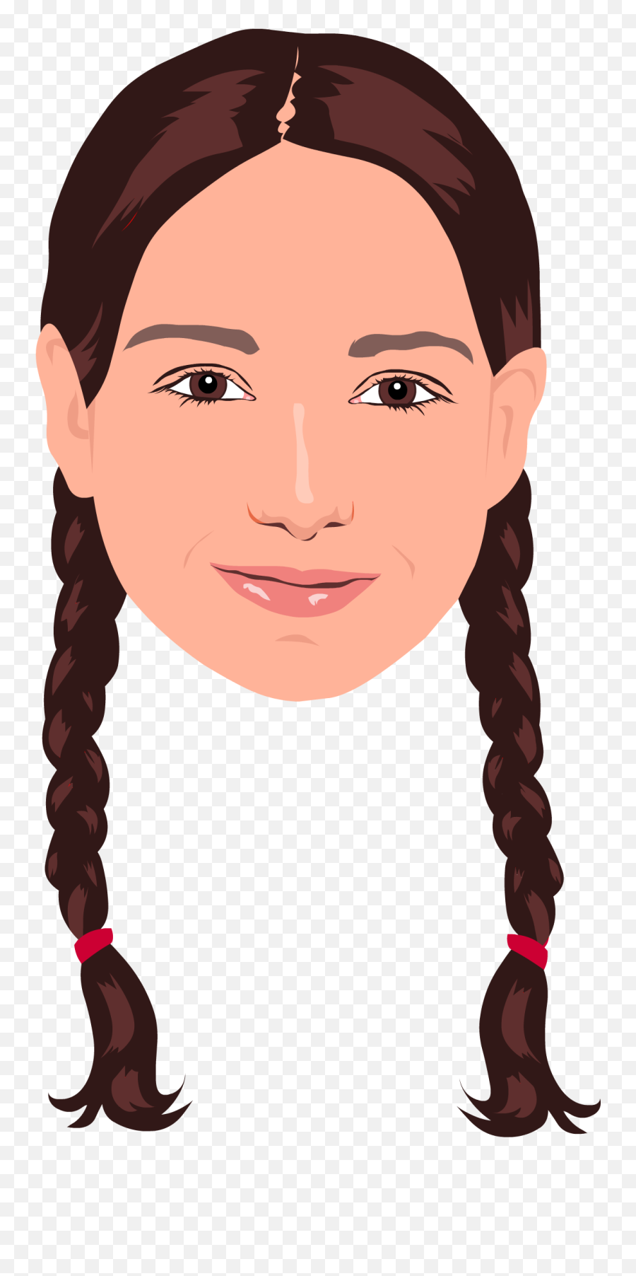 Girl With Braids Portrait Drawing Free - Hair Braid Clipart Emoji,Pictures Of Emotions Hair Braids