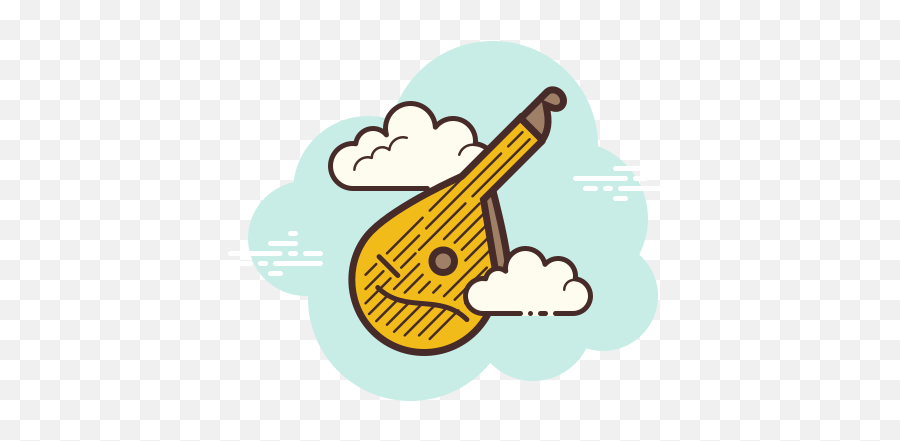 Bandore Icon In Cloud Style Emoji,Musical Instruments Emojis Png