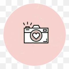 Pink Camera Circle Sticker By Emy Emoji,Camera Emoticon Png